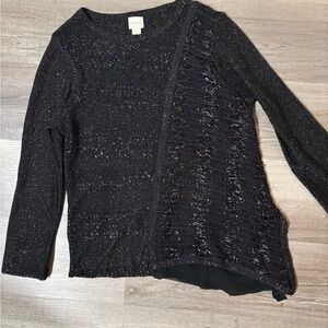 Chicos Women’s black Metallic knit sweater